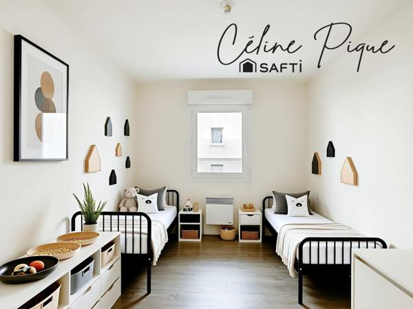 Appartement 3 pièces vendu libre avec cave et garage.