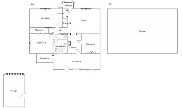 Maison, 85 m², plain-pied, Dreux (28100), 3 chambres, garage, terrain clos 458 m². Prix HAI : 174 700