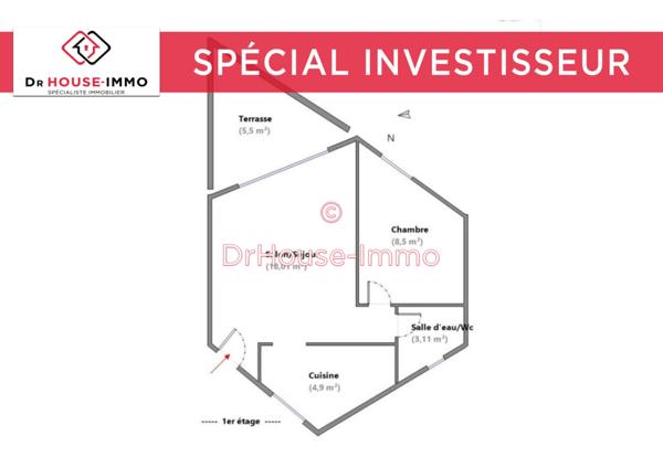 Appartement à vendre 2 pièces de 35 m²