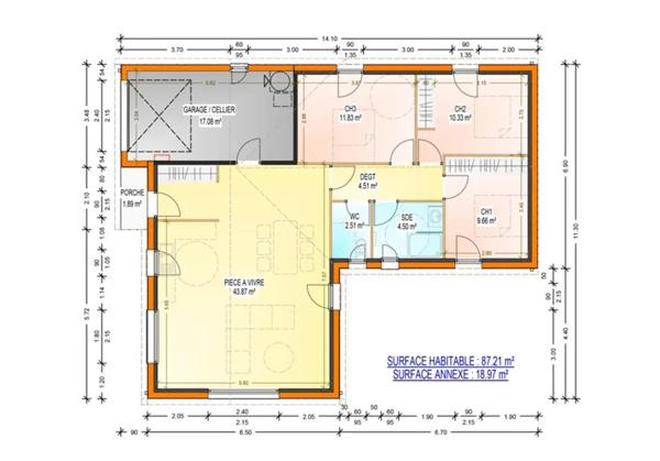 Pavillon de plain-pied neuf à Mansle 3 chambres avec garag