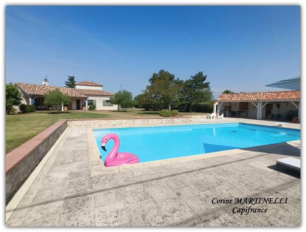 Maison 194 m² avec piscine, 4 chambres à 10 mn de Castelculier