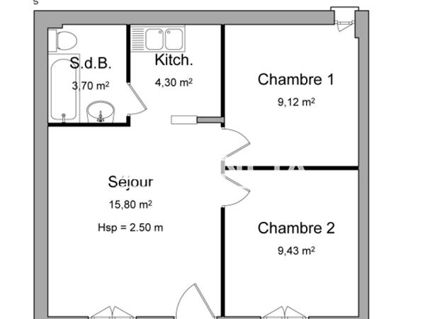 Location Maison 3 pièces 42.35 m² - 1 BIS AVENUE GAYOT Chalonnes Sur Loire 49290