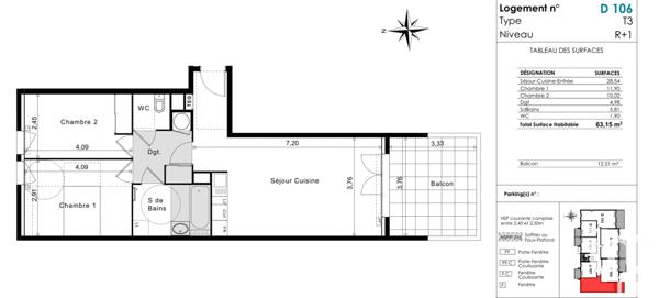 Appartement à vendre 3 pièces 63 m² La Garde