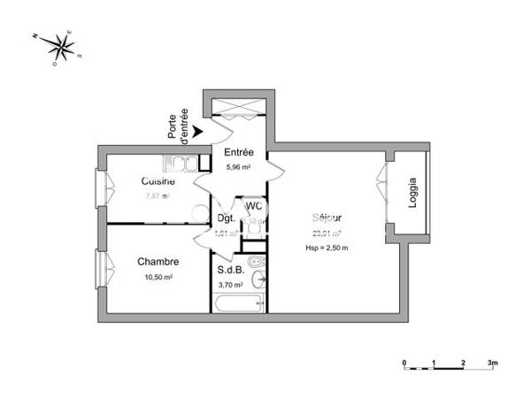 Location Appartement 2 pièces 53.8 m² - 13 RUE BABYLONE Chartres 28000