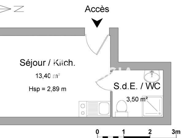Location Studio meublé 16.8 m² - 18 BOULEVARD JULES VERNE Amiens 80000