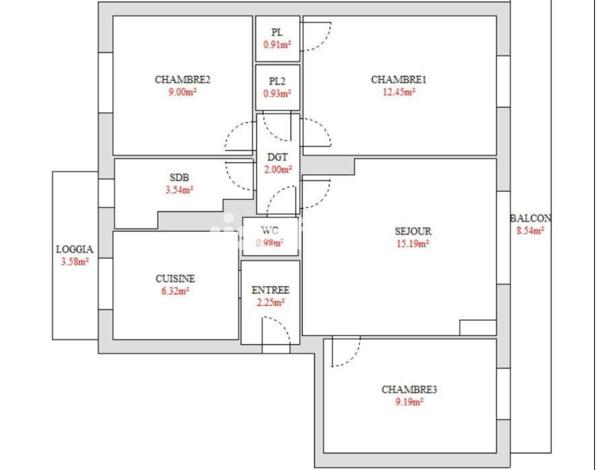 Appartement
         4 pièces
        - 62 m² Exclusivité 86 000 € *