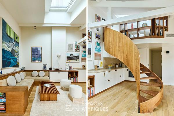 Duplex en dernier étage refait par architecte – Quartier Arts et Métiers