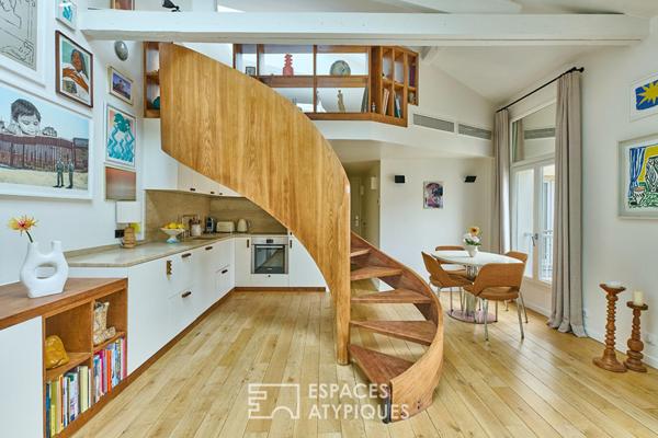 Duplex en dernier étage refait par architecte – Quartier Arts et Métiers
