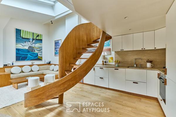 Duplex en dernier étage refait par architecte – Quartier Arts et Métiers