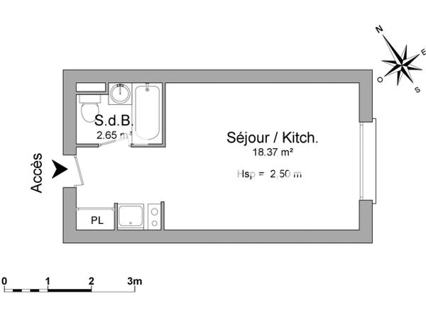 Location Studio 21.02 m² - RUE DU VIVARAIS Vandoeuvre Les Nancy 54500