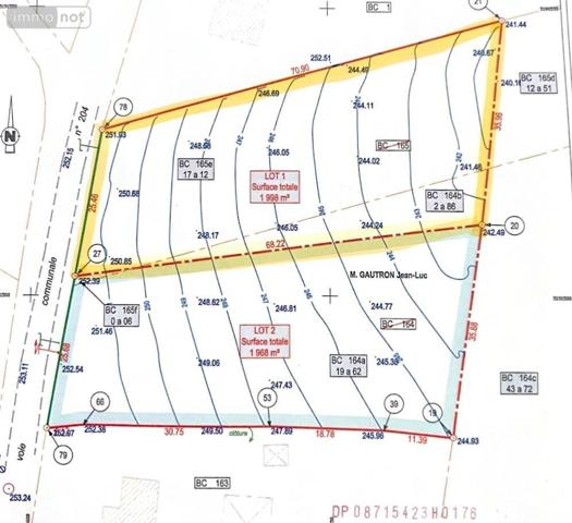 Terrain à Batir à vendre à Saint-Junien en Haute-Vienne (87200), ref : 87056-718