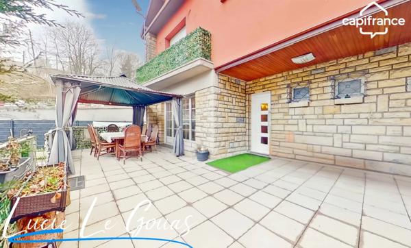 Maison mitoyenne 128 m² à Villerupt – 3 chambres, bureaux, sous-sol complet et grand garage