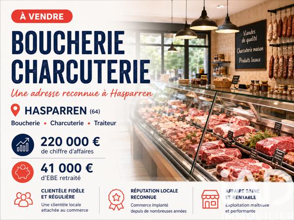 Boucherie, Charcuterie​ à vendre 81 m² Hasparren