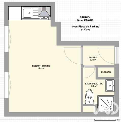 Location studio 20,4 m² Limoges