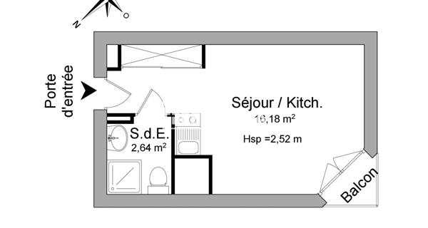 Location Studio 18.82 m² - ÉLancourt 78990