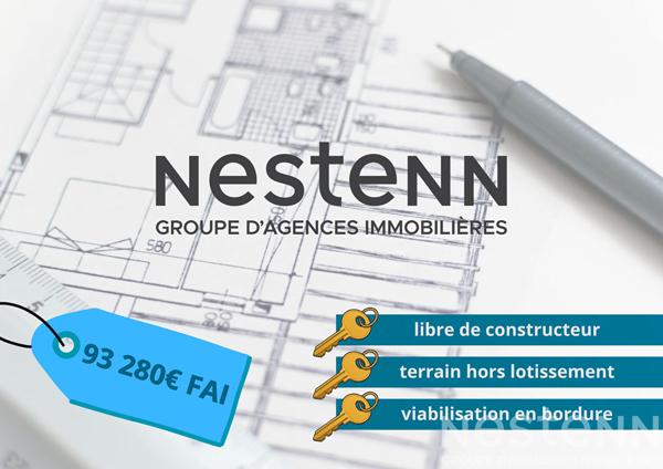 Terrain libre de constructeur - viabilisé et hors lotissement -  400m² ; Languidic