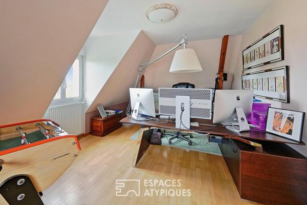 La maison contemporaine avec espace bien être et jardin paysagé
