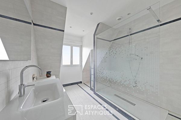 La maison contemporaine avec espace bien être et jardin paysagé