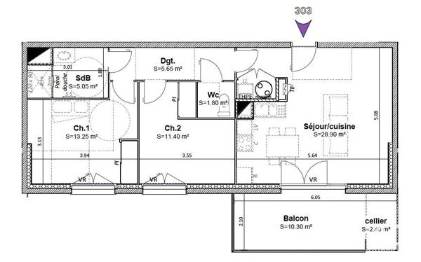 Appartement à vendre 3 pièces 66 m² Goncelin