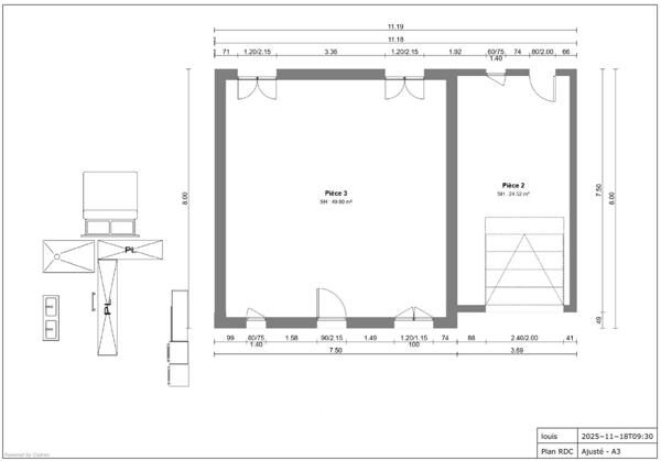 Maison à proximité de l'école Simone Veil - 101.51 m² de 3 pièces avec 2 chambres.