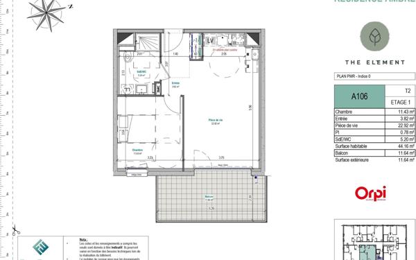 Appartement à vendre    2 pièces • 45,25 m2 Mont-Saint-Martin