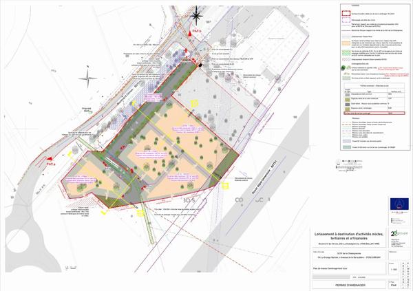 Terrain avec visibilité premium à vendre sur 3393m² à  BALLAN MIRE (37)  emprise bâtie maxi de 2035m² 12 m de hauteur