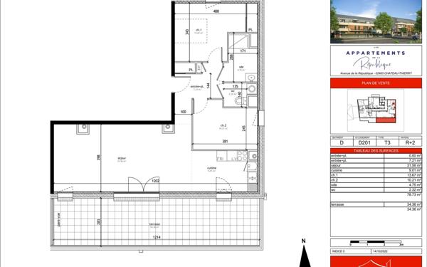 Appartement à vendre    3 pièces • 78,73 m2 Château-Thierry
