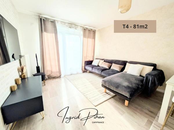 Appartement à vendre - T4 - 81m2 + 2 balcons + Parking PMR - COEUR DE VILLE de BEZONS (95)