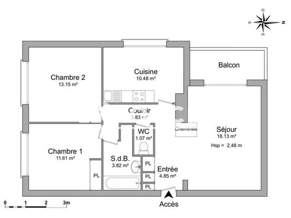Location Appartement 3 pièces 62.4 m² - LES OMBRAGES Gieres 38610