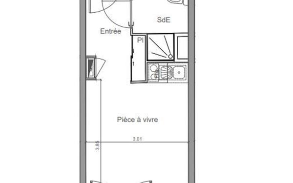 Appartement à vendre    1 pièce • 19,91 m2 Saint-Jean-de-la-Ruelle