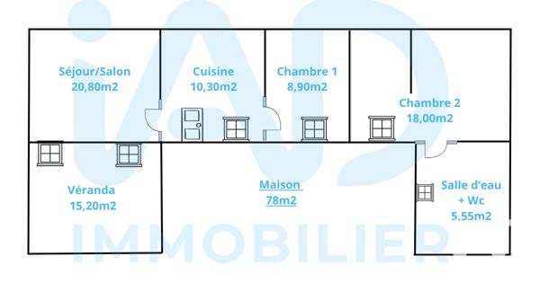 Maison à vendre 3 pièces 78 m² Bernay