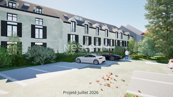 Appartement de 3 pièces avec un jardin privatif et une place de parking situé au rez-de-chaussée d'un ensemble immobilier en cours de rénovation, au coeur du centre-ville d'Étampes