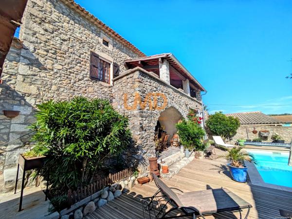 Maison en pierre 7 pièces 150m2, piscine, jardin