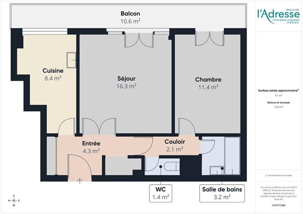 Appartement 2 pièce(s)