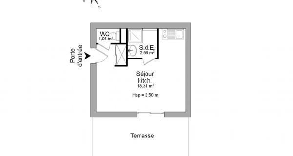 Location Studio meublé 21.92 m² - La Rochelle 17000