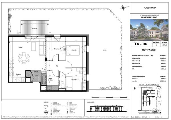 Appartement à vendre 4 pièces 74 m² Mimizan