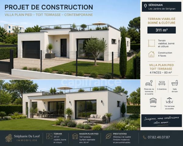 Terrain à vendre 311m2  SERIGNAN (34)