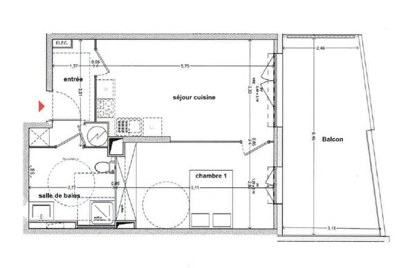 Appartement Le Lavandou 44.2 m²