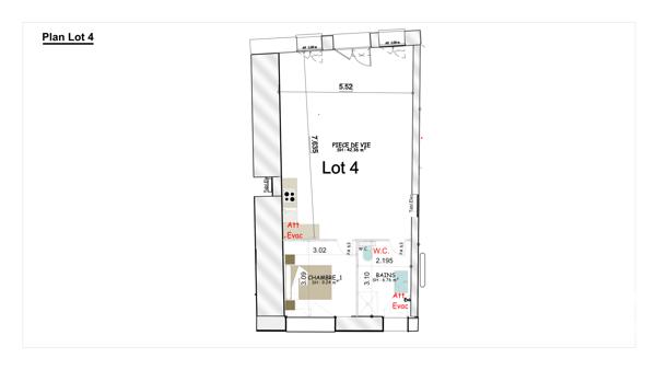 Appartement à vendre 2 pièces 58,36 m² École-Valentin