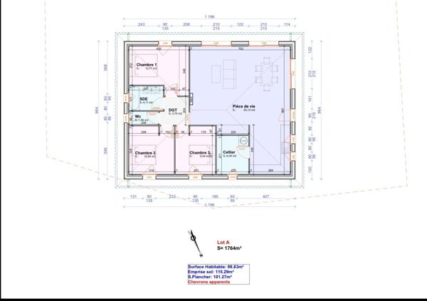 A VENDRE TERRAIN SUR LA COMMUNE DE MOUSTEY 1764M2