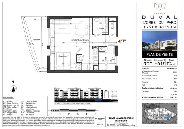APPARTEMENT de 40,95 m2