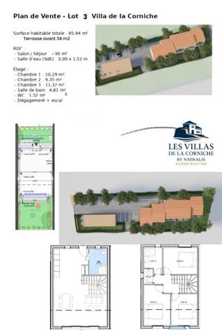 Villa de 85,94 m2 plage de Carro