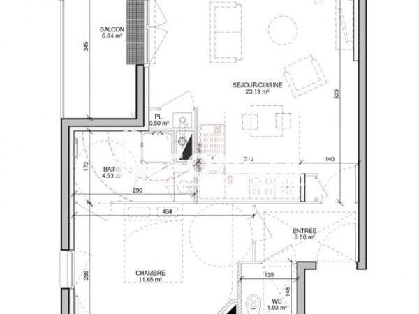 Location Appartement 2 pièces 45.6 m² - 2 RUE ARLETTE DE FALAISE Caen 14000