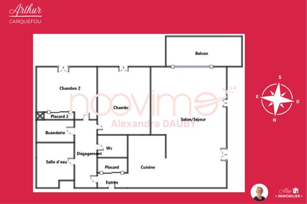 [Arthur] Bel appartement T3 lumineux avec balcon et stationnements