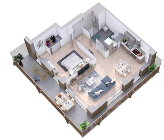 APPARTEMENT T2 NEUF CENTRE VILLE VASTE BALCON DE 20M2