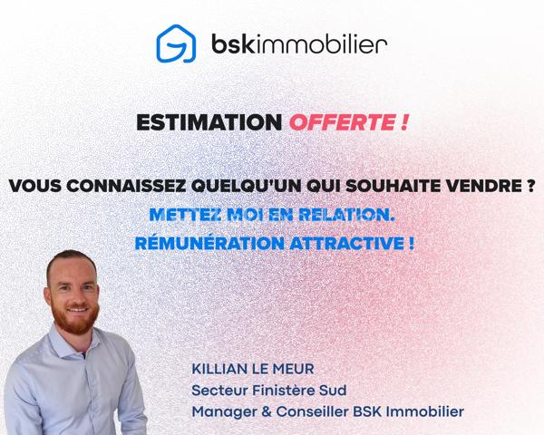 Opportunité sur Clohars-Carnoët.

Idéalement située, au calme et à 2 minutes en voiture du centre, à 20 minutes de Lorient, à 20 minutes du Fort-Bloqué et à 12 minutes de Quimperlé.

Maison avec une vie de plain-pied, non mitoyenne, comprenant :
• Rez-de-chaussée : une grande entrée, une cuisine, un salon-séjour exposé Sud donnant sur une terrasse, une chambre, une salle d’eau, un WC séparé et un grand jardin.
• Étage : un couloir desservant 3 chambres, un bureau, une salle de bain et un WC séparé.

La maison dispose d’un garage d’environ 40 m².
Travaux à prévoir.
Le tout sur une parcelle de plus de 2 000 m².

✅ Vous serez séduit par :
• Environnement calme
• Proximité immédiate des commodités (commerces, écoles, bus…)
• Nombreux rangements
• Très bonne construction
• Parcelle constructible

✅ Points techniques :
• Toiture en ardoise naturelle avec crochets inox
• DPE : D