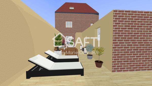 Maison de 7 pièces avec 5 chambres, cour , garage avec atelier, jardin proche commodités + projet d'embelissement réalisé par agence.