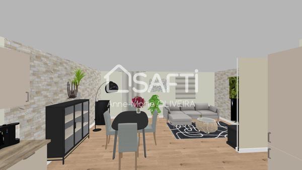 Maison de 7 pièces avec 5 chambres, cour , garage avec atelier, jardin proche commodités + projet d'embelissement réalisé par agence.