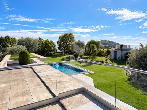 NICE EST - VINAIGRIER / COL DE VILLEFRANCHE-SUR-MER : VILLA D'ARCHITECTE D'EXCEPTION AVEC VUE MER PANORAMIQUE VILLE ET MER