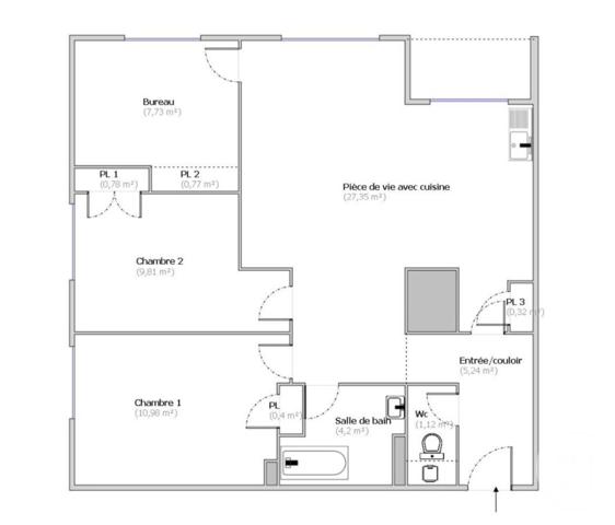 Appartement T4 à vendre  4 pièces - 68,70 m2 VILLEURBANNE - 69